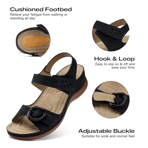 Image of SHIBEVER Wedge Sandals Women Comfortable: Sandals for Women 2026 Dressy Summer Ankle Strap Open Toe Low Heel Platform Wedges Shoes