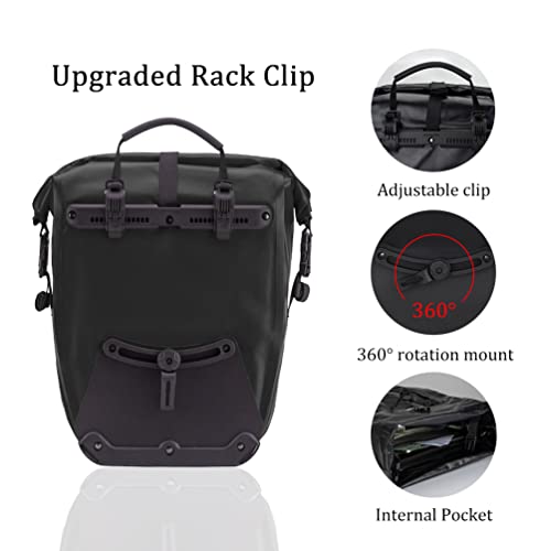 image for ROCKBROS Bike Panniers Waterproof Bike Rear Rack Bag Max 30L Large Cap