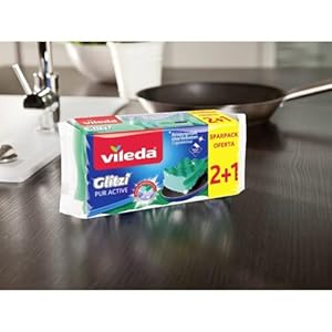 Vileda Glitzi PurActive Reinigungsschwamm 2+1 Sparpack Grün