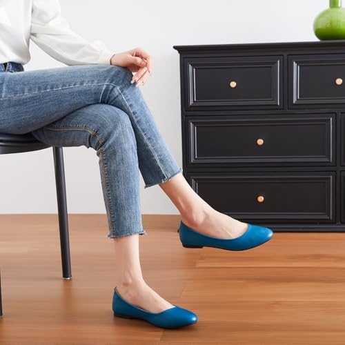 Image of Hash Bubbie Women's Flats Shoes Ballet Flats Dress Shoes Comfortable PU Leather Slip on Shoes for Women