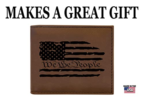 Rogue River Tactical JJ1004 Usa American Flag We The People Constitution Men'S Leather Bifold Wallet Rfid Gift thumb #4