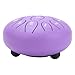 Steel Tongue Drum 6in 11 Tones Carbon Steel Mini Percussion Instrument - Outdoor Sound, Durable Construction, Garden Relaxation (Purple)