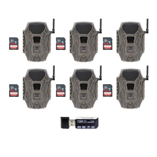 Wildgame Innovations Terra Cell 16MP Cellular Trail Camera (6-Pack) Bundle with 32GB Memory Card (6-Pack) and High-Speed Card Reader (13 Items) - Wildgame Innovations