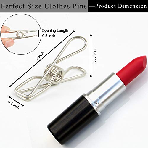 Jdyoomi BL-CP-27-01 Wire Clothespins Laundry Chip Clips - 100 Pack Bulk Clothes Pins Heave Duty,Durable Metal Clothes Pegs Long-Lasting Strong-Grip Multi-Purpose thumb #1