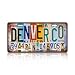 JBYMsign Vintage City Wall Decor Denver,Co License Plate Metal Sign Tin Signs Poster