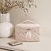 Prite Large Cosmetic Bags for Women Cute Makeup Bag Floral Coquette Aesthetic Toiletry Bag Travel Make Up Organizer Bag (Cherry)