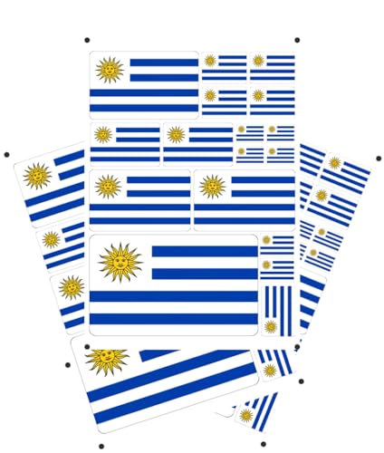 PELTGOAL World Seven Continents Most Country Uruguay Flag Stickers Different Sizes Sticker (Blue Uruguay)