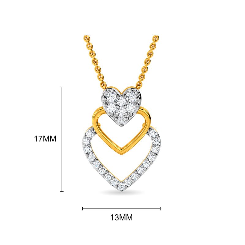 Image of KISNA JEWELS 18K BIS Hallmark Pure Yellow Gold & SI Real Diamond Pendant for Women