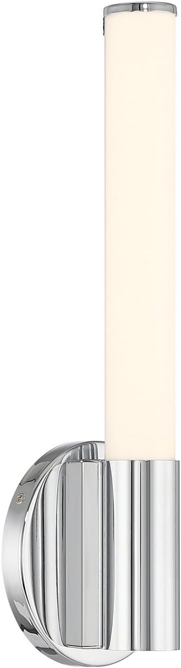 Savoy Lighting Assets 8-9999-14-CH Connor Mini Tube Bathroom Vanity Wall Light, Integrated LED 16 Watt, 15" H x 5" W, Chrome