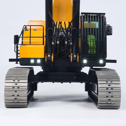 Image of 55KG Metal 1 /14 RC Hydraulic Excavator 395F Remote Control Digger Dual Pump RTR Heavy Machine ST8 Radio Battery 6CH Valve Hobby Grade Model for Adult(Yello and Black)