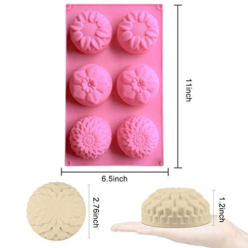 AISHEDYER 3 Pack Silicone Soap Molds, 6 Cavities Flowers Soap Mold by AISHEDYER - Image 5