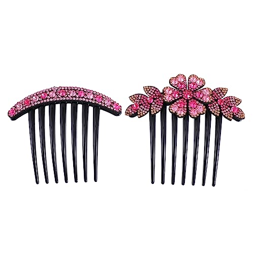 HAPINARY Accessori Per Chioma Rosa Strass Forcella Per Chioma Da Donna Antiscivolo Design Unico Lunghi E Folti