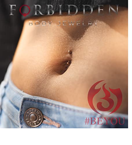 Forbidden Body Jewelry Surgical Steel Petite Belly Button Rings Curved Navel Barbell Set 14G 5/16 Inch 3mm End Balls3