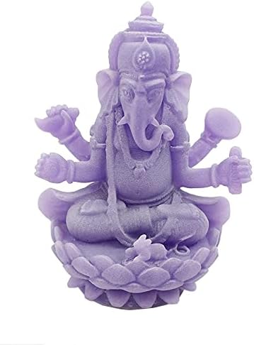 usamjtable Feng Shui - Elefante hindú de Buda Ganesha de 5 pulgadas, color morado que brilla en la oscuridad, regalo de decoración del hogar (idea
