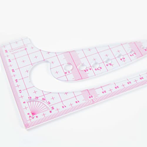 DIHAN #3524 Linijka metryczna w skali 1/4, krawiecka do szycia i projektowania mody