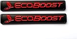 2X Ecoboost Emblem Badge for Rear Trunk Fender Side Decal (Black-RED)