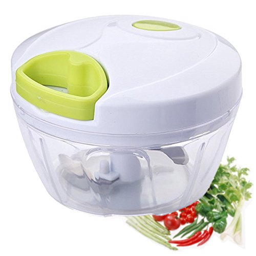 WSKTOP Cocina Mini Chopper Food Pull Procesador - para verduras, frutas, ajo, hierbas, cebolla, cortar en rodajas Cutter Blender Tool (3 cuchillas)