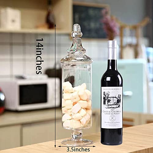 Livejun Glass Apothecary Jars Clear Elegant Storage Jar Decorative Candy Buffet Jars Wedding Candy Organizer Storage Canisters Small Home Decor 2 Pcs #TOP5