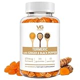 VITA Globe Turmeric Supplement Gummies with Ginger & Black Pepper – 250mg Turmeric Extract, Vegan, Non-GMO Herbal Supplement, Daily Wellness Formula – 30 Count (Pack of 1)