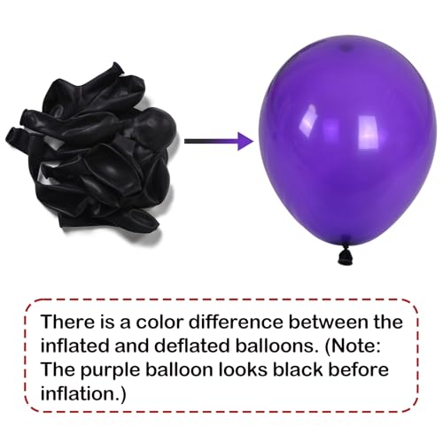 Image of Purple and Gold Balloons, 60 Packs 12 Inch Dark Purple and Gold Confetti Metallic Party Balloons with Ribbons for Girls Women Birthday, Wedding, Graduation Decoration