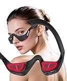 PQSNZ Eye Red Light Therapy Glasses, 7-Color LED Microcurrent Eye Massager for Eye Bags, Dark Circles, Wrinkles & Fine Lines, Red Light Therapy for Eyes, 3 Modes, Black