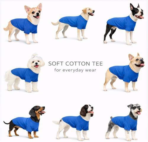 Lovelonglong Pet Clothing Dog Costumes Basic Blank T-Shirt Tee Shirts for Medium Large Dogs Blue XXXL - 4