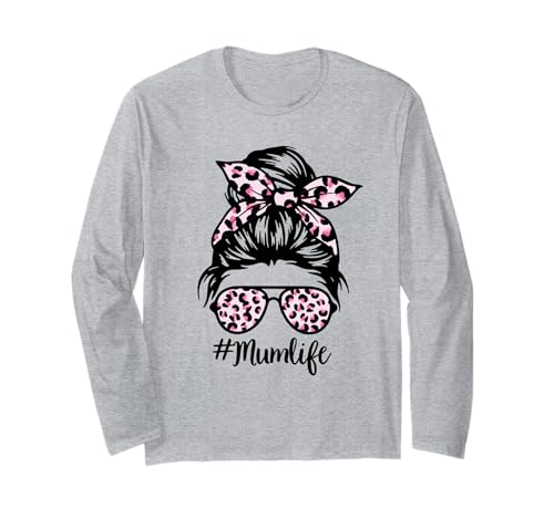 Mum Life Lunettes à Cheveux pour Femme Motif léopard Manche Longue