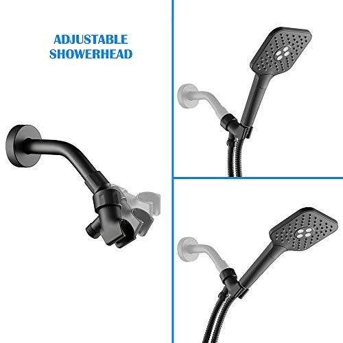 Handheld Shower Head High Pressure 3 Spray Settings With 59 Inch Hose And Adjustable Bracket,Powerful Shower Spray,Matte Black #TOP3