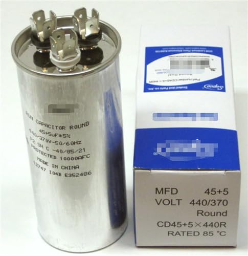 Depadmen CD45+5X440R Air Conditioning Hvac Round Dual Motor Run Capacitor 45 + 5 Mfd 440 Volt thumb #1