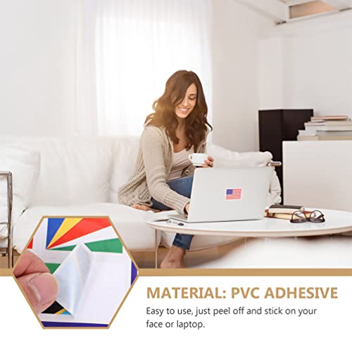Tofficu 16 folhas de adesivos de bandeira do mundo adesivos de rosto da bandeira nacional adesivos d