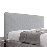 Espesar Cabeceros De Cama Funda Cover Elástica antiincrustante contra el Polvo Funda para Cabecero de Cama Duradero Acolchado Color sólido Cubierta protectora ( Color : Light gray , Size : 160cm )