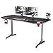 sogesfurniture Gaming Tisch T-Förmig, Großer Gaming Schreibtisch Computertisch Arbeitstisch mit Mausunterlage, Getränkehalter und Kopfhörerhaken, 160x70x75cm, Schwarz BHEU-NE-1675