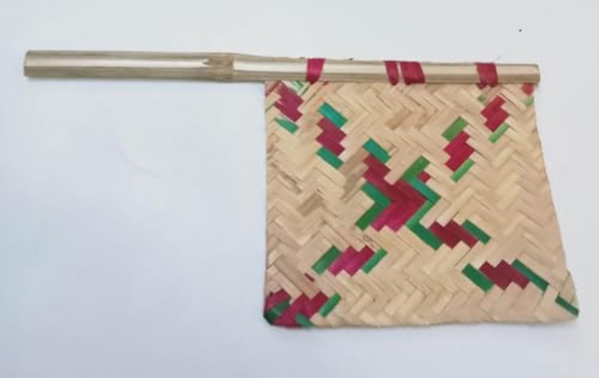 Hand Crafted Natural Woven Bamboo Hand Fan, Square Type
