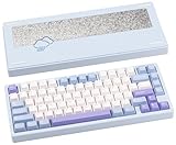 CutiePcs WOBKEY Rainy 75 Aluminium HMX/JWK Switches Mechanische Tastatur mit Überragender Akustik, Kabelgebunden, BT, 2.4G Drahtlose Konnektivität (Pro - Blau)