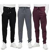WHITE PEAK TRADING COMPANY Mens Sweatpants with Pockets, 3 Pack Fleece Casual Jogger for Men Athl...