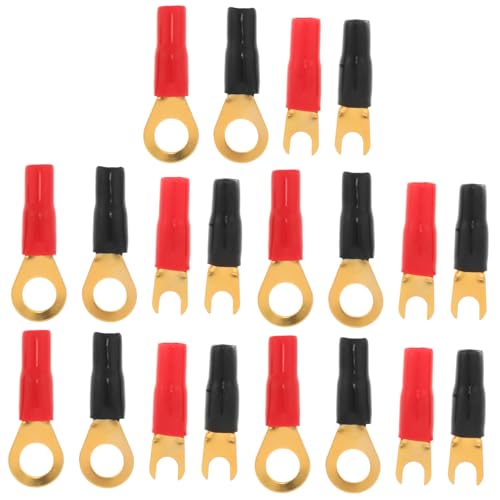 Healifty 20pcs Insulated Fork Electrical Crimp Connectors Protective Sleeves for Car Audio Upgrades and Electronic Projects