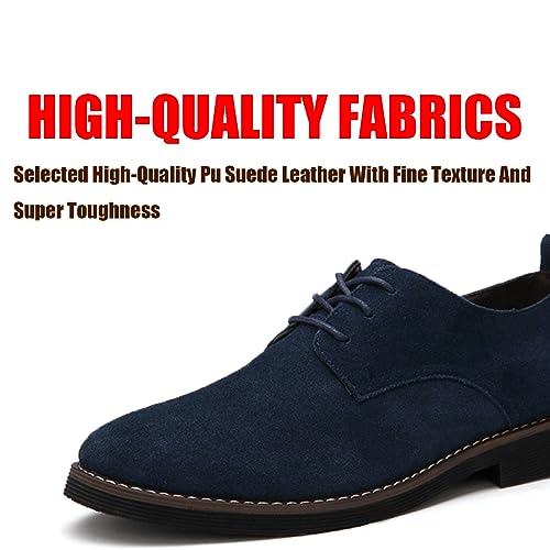 Image of Men's Suede Classic Oxfords Casual Lace Up Low-Top Dress Shoes British Business Wing Tip Formal Shoes