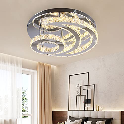 Plafonnier LED cristal 50W dimmable avec télécommande pour salon moderne - 7