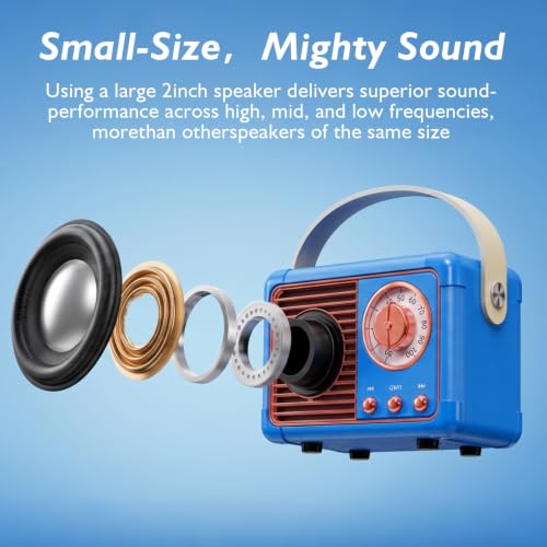 Image of Dosmix Retro Bluetooth Speaker,Vintage Decor,Mini Gift for Women Girl Teens