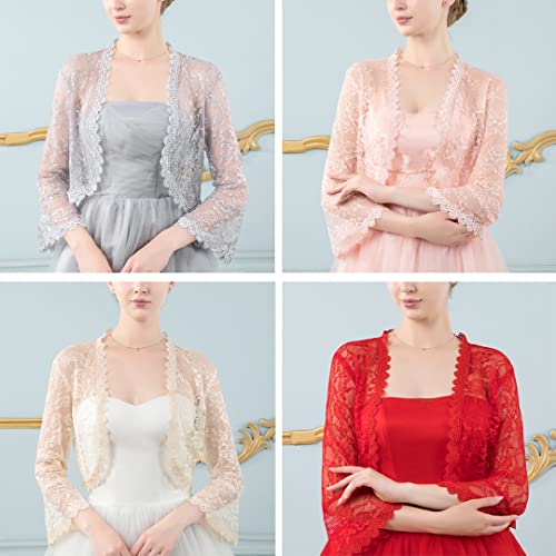 3D Embroidered Lace Shawls Wraps for Women Girls Elegant Cover Up Shrug Flapper Bolero Cape for Wedding Party Prom3