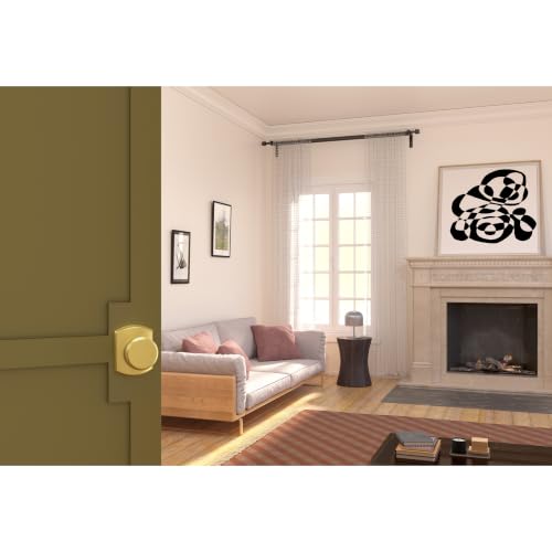 Image of SCHLAGE Bowery Hall /Closet Passage Door Knob, Satin Brass | Hall or closet door knob with no lock, Easy to install, Certified durability, Universal fit
