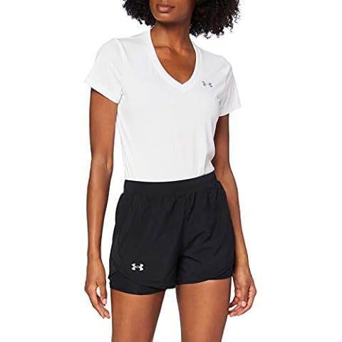 Under Armour Damen Kurz Fly by 2.0 2-In-1-Shorts, Black/Reflective (001), M, 1356200-001 Cover