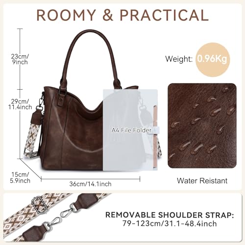 Bolso hobo de cuero para mujer con cierre y correa miniatura 2