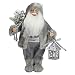 Northlight Alpine Chic Standing Santa Claus in Gray/White with A Bag and Lantern Christmas Figure, 12"