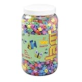 Hama Perlen 8541 Bügelperlen Dose mit ca. 1.400 bunten Maxi Bastelperlen mit Durchmesser 10 mm im Pastellmix, kreativer Bastelspaß für Groß und Klein