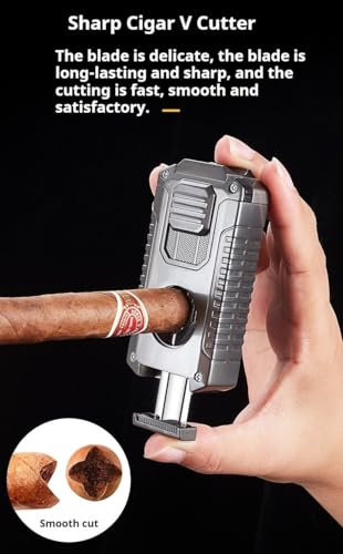 Encendedor antorcha para cigarros 5 en 1 gris miniatura 4