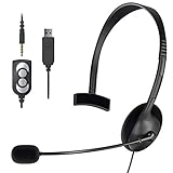 [Einseitiger Business Kopfhörer] TINGDA D299 Computer Headset verwendet das einseitige Design, das sich ideal für ein offenes Ohr für Ihre Umgebung bei Desktop-Anrufen eignet. CRYSTAL CLEAR CALLS: USB-Headset für Unternehmen, digitale Signalverarbeitung (DSP) und Mikrofon mit Geräuschunterdrückung für kristallklare Gespräche, akustischer Stoßschutz (ASP) zum Schutz Ihres Gehörs. Ideal für Dragon Speak, Online-Kurse, Skype-Chat, Call Center, Telefonkonferenzen, Webinar