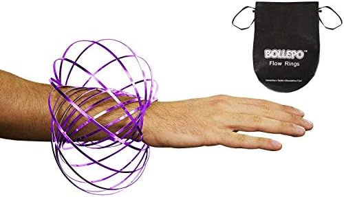 Flow Ring Kinetic 3D Spring Toy Sculpture Ring Game Toy for Kids Boys and Girl, Rave Accessories, Festival Accessories (Purple)