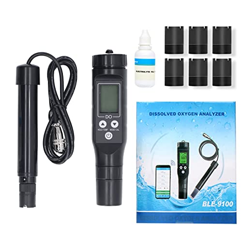 Portable Dissolved Oxygen Meter, Auto Backlight Digital Dissolved Oxygen Do Meter With Single Dual Point Automatic Calibration, Supports App Control, 0.0-30.0Mg/L, 0-300% Saturation Range #TOP6