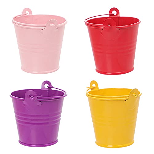 ★Utilizzo Versatile: Il mini secchio in metallo può essere utilizzato come secchio per fiori per piantare piante, come secchio per conservare l'acqua usata; può anche essere usato per conservare popcorn o snack alle feste come patatine fritte, caramelle, biscotti, pane, ecc.